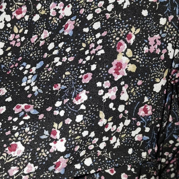 Forever 21 ditzy floral ruffle sleeve elastic waist boho top sz M pretty blouse - Picture 12 of 14